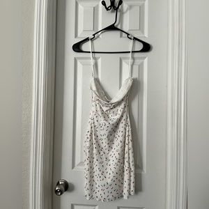 Floral White Strapless Mini Dress